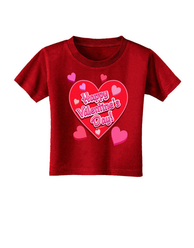 Happy Valentine's Day Romantic Hearts Toddler T-Shirt Dark-Toddler T-Shirt-TooLoud-Red-2T-Davson Sales