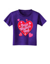 Happy Valentine's Day Romantic Hearts Toddler T-Shirt Dark-Toddler T-Shirt-TooLoud-Purple-2T-Davson Sales