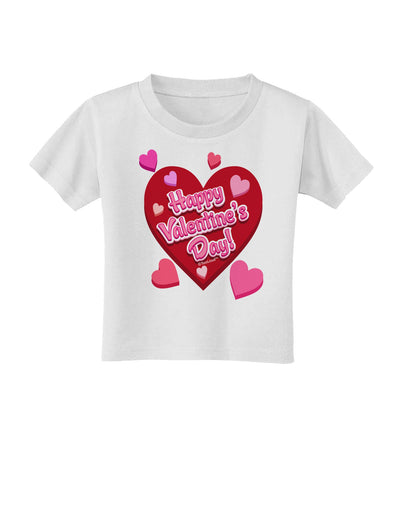 Happy Valentine's Day Romantic Hearts Toddler T-Shirt-Toddler T-Shirt-TooLoud-White-2T-Davson Sales