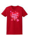 Happy Valentine's Day Romantic Hearts Womens Dark T-Shirt-TooLoud-Red-X-Small-Davson Sales