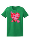 Happy Valentine's Day Romantic Hearts Womens Dark T-Shirt-TooLoud-Kelly-Green-X-Small-Davson Sales