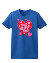 Happy Valentine's Day Romantic Hearts Womens Dark T-Shirt-TooLoud-Royal-Blue-X-Small-Davson Sales