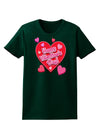 Happy Valentine's Day Romantic Hearts Womens Dark T-Shirt-TooLoud-Forest-Green-Small-Davson Sales