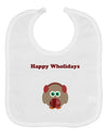 Happy Wholidays Winter Owl With Earmuffs Baby Bib