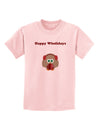 Happy Wholidays Winter Owl With Earmuffs Childrens T-Shirt-Childrens T-Shirt-TooLoud-PalePink-X-Small-Davson Sales