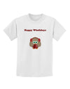 Happy Wholidays Winter Owl With Earmuffs Childrens T-Shirt-Childrens T-Shirt-TooLoud-White-X-Small-Davson Sales