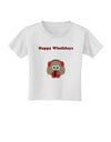 Happy Wholidays Winter Owl With Earmuffs Toddler T-Shirt-Toddler T-Shirt-TooLoud-White-2T-Davson Sales