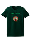 Happy Wholidays Winter Owl With Earmuffs Womens Dark T-Shirt-TooLoud-Forest-Green-Small-Davson Sales