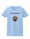 Happy Wholidays Winter Owl With Earmuffs Womens T-Shirt-Womens T-Shirt-TooLoud-Light-Blue-X-Small-Davson Sales