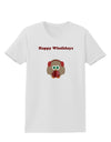 Happy Wholidays Winter Owl With Earmuffs Womens T-Shirt-Womens T-Shirt-TooLoud-White-X-Small-Davson Sales