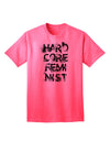 Hardcore Feminist Adult T-Shirt-Mens T-Shirt-TooLoud-Neon-Pink-Small-Davson Sales