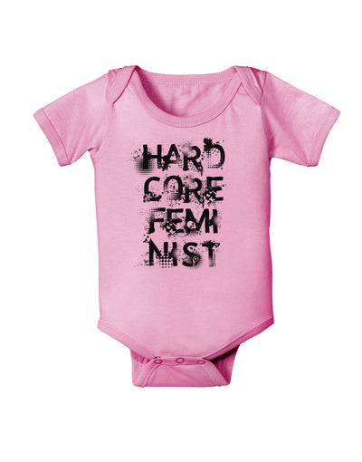 Hardcore Feminist Baby Romper Bodysuit-Baby Romper-TooLoud-Pink-06-Months-Davson Sales