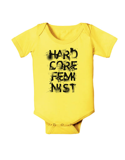 Hardcore Feminist Baby Romper Bodysuit-Baby Romper-TooLoud-Yellow-06-Months-Davson Sales