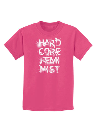 Hardcore Feminist Childrens Dark T-Shirt-Childrens T-Shirt-TooLoud-Sangria-X-Small-Davson Sales