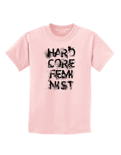 Hardcore Feminist Childrens T-Shirt-Childrens T-Shirt-TooLoud-PalePink-X-Small-Davson Sales