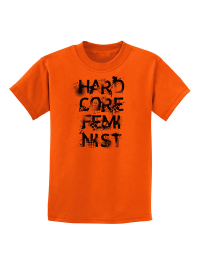 Hardcore Feminist Childrens T-Shirt-Childrens T-Shirt-TooLoud-Orange-X-Small-Davson Sales