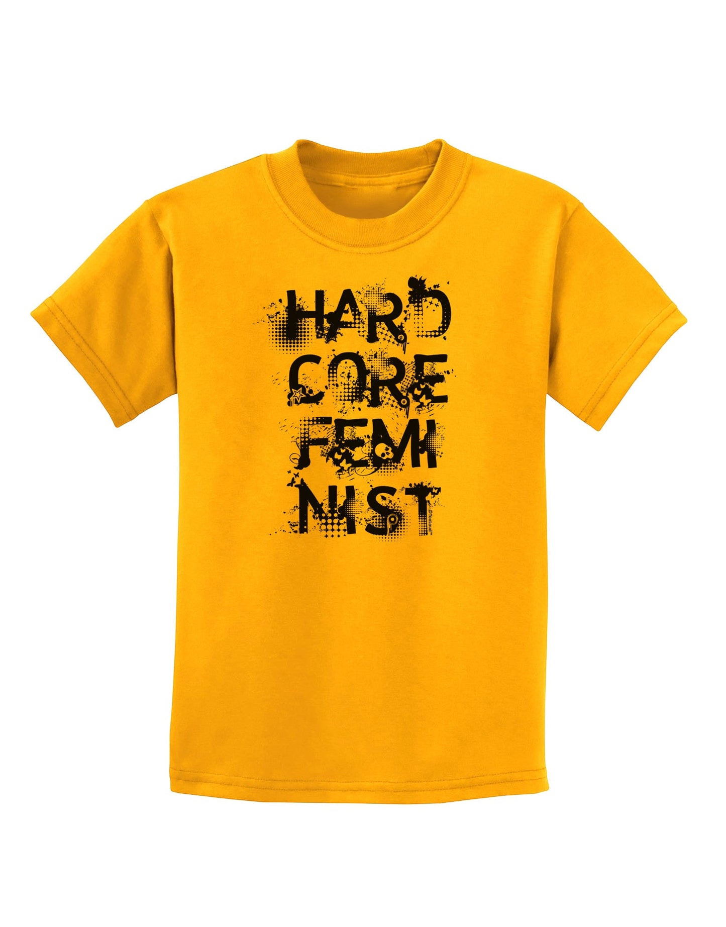 Hardcore Feminist Childrens T-Shirt-Childrens T-Shirt-TooLoud-Gold-X-Small-Davson Sales
