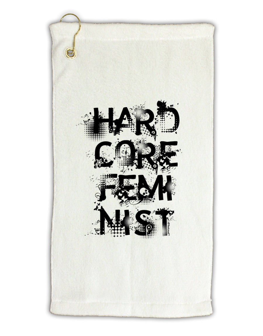 Hardcore Feminist Micro Terry Gromet Golf Towel 16 x 25 inch-Golf Towel-TooLoud-White-Davson Sales