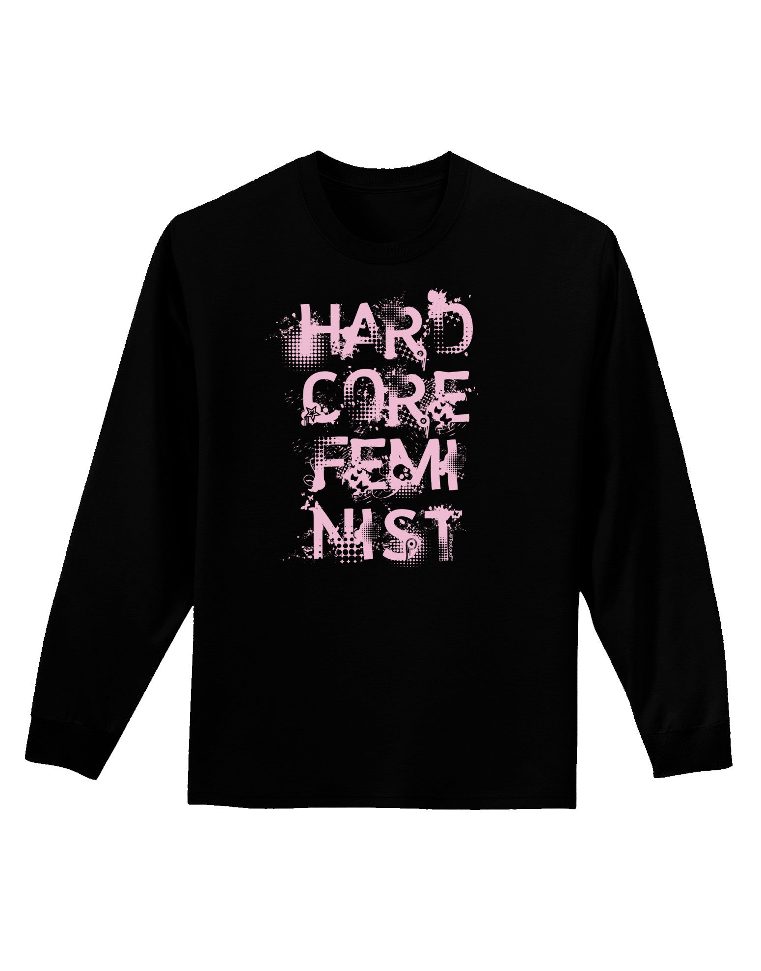 Hardcore Feminist - Pink Adult Long Sleeve Dark T-Shirt-TooLoud-Black-Small-Davson Sales