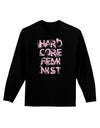Hardcore Feminist - Pink Adult Long Sleeve Dark T-Shirt-TooLoud-Black-Small-Davson Sales