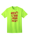 Hardcore Feminist - Pink Adult T-Shirt-Mens T-Shirt-TooLoud-Neon-Green-Small-Davson Sales