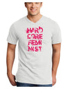 Hardcore Feminist - Pink Adult V-Neck T-shirt-Mens V-Neck T-Shirt-TooLoud-White-Small-Davson Sales