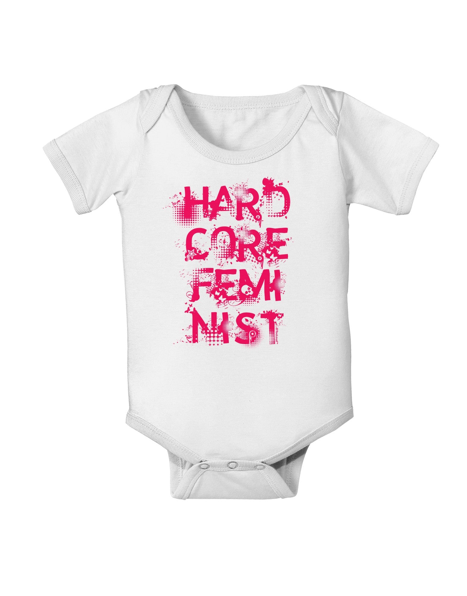 Hardcore Feminist - Pink Baby Romper Bodysuit-Baby Romper-TooLoud-White-06-Months-Davson Sales