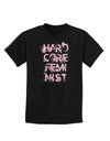 Hardcore Feminist - Pink Childrens Dark T-Shirt-Childrens T-Shirt-TooLoud-Black-X-Small-Davson Sales