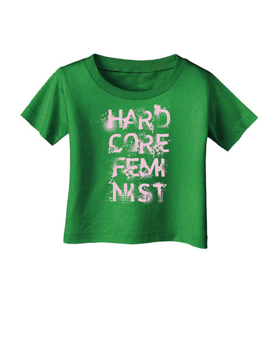 Hardcore Feminist - Pink Infant T-Shirt Dark-Infant T-Shirt-TooLoud-Clover-Green-06-Months-Davson Sales