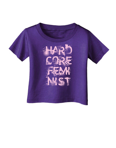 Hardcore Feminist - Pink Infant T-Shirt Dark-Infant T-Shirt-TooLoud-Purple-06-Months-Davson Sales