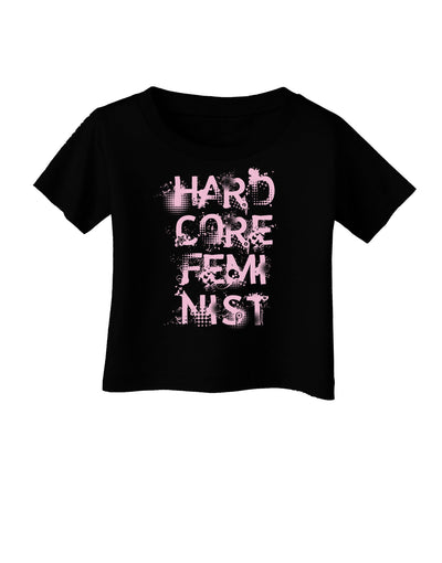 Hardcore Feminist - Pink Infant T-Shirt Dark-Infant T-Shirt-TooLoud-Black-06-Months-Davson Sales