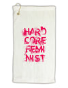 Hardcore Feminist - Pink Micro Terry Gromet Golf Towel 16 x 25 inch-Golf Towel-TooLoud-White-Davson Sales