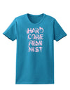Hardcore Feminist - Pink Womens Dark T-Shirt-TooLoud-Turquoise-X-Small-Davson Sales