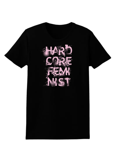 Hardcore Feminist - Pink Womens Dark T-Shirt-TooLoud-Black-X-Small-Davson Sales