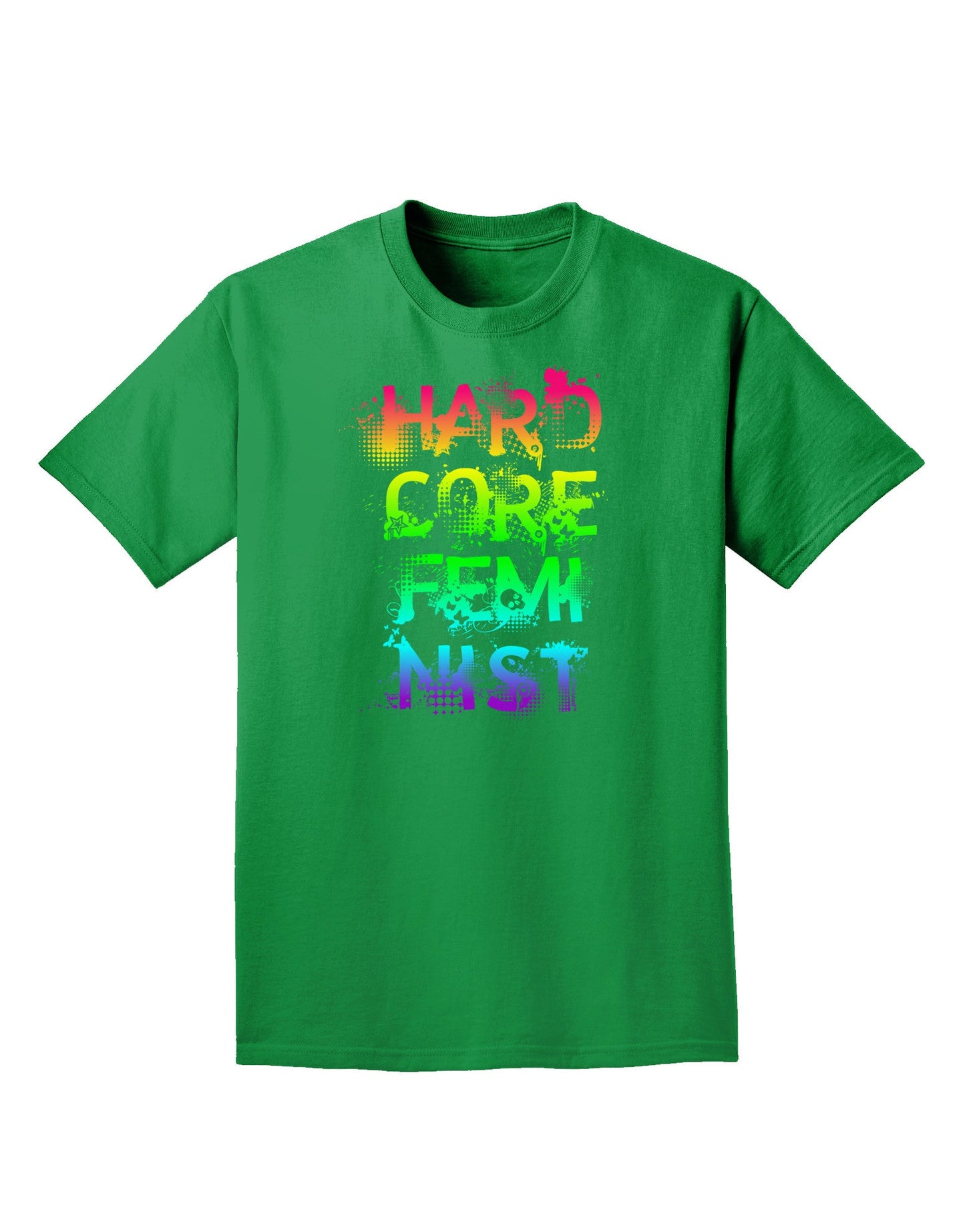 Hardcore Feminist - Rainbow Adult Dark T-Shirt-Mens T-Shirt-TooLoud-Kelly-Green-Small-Davson Sales