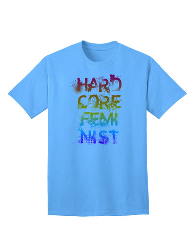 Hardcore Feminist - Rainbow Adult T-Shirt-Mens T-Shirt-TooLoud-Aquatic-Blue-Small-Davson Sales