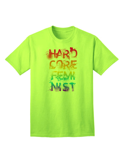 Hardcore Feminist - Rainbow Adult T-Shirt-Mens T-Shirt-TooLoud-Neon-Green-Small-Davson Sales