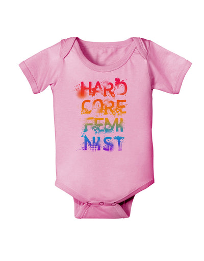 Hardcore Feminist - Rainbow Baby Romper Bodysuit-Baby Romper-TooLoud-Pink-06-Months-Davson Sales