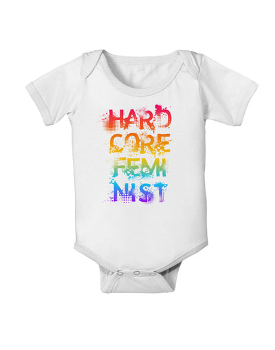 Hardcore Feminist - Rainbow Baby Romper Bodysuit-Baby Romper-TooLoud-White-06-Months-Davson Sales