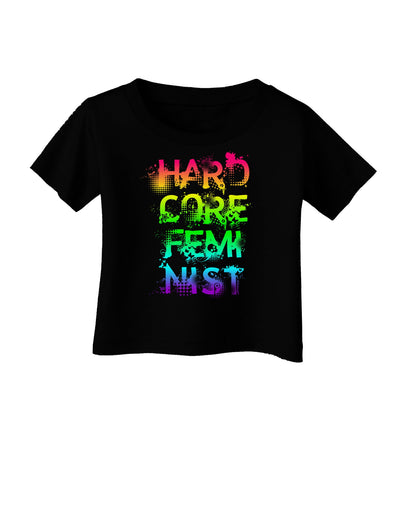 Hardcore Feminist - Rainbow Infant T-Shirt Dark-Infant T-Shirt-TooLoud-Black-06-Months-Davson Sales