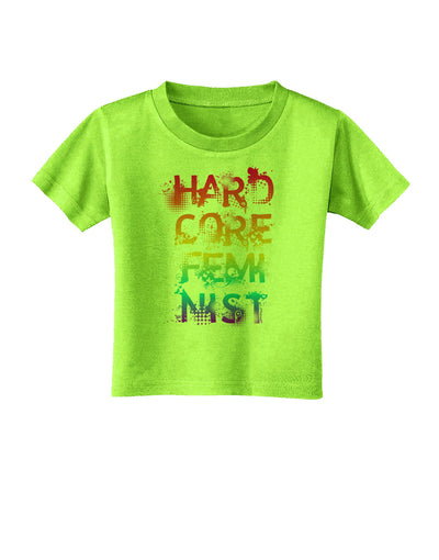 Hardcore Feminist - Rainbow Toddler T-Shirt-Toddler T-Shirt-TooLoud-Lime-Green-2T-Davson Sales