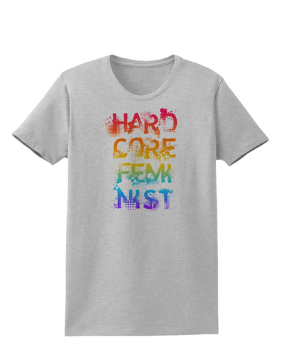 Hardcore Feminist - Rainbow Womens T-Shirt-Womens T-Shirt-TooLoud-AshGray-X-Small-Davson Sales