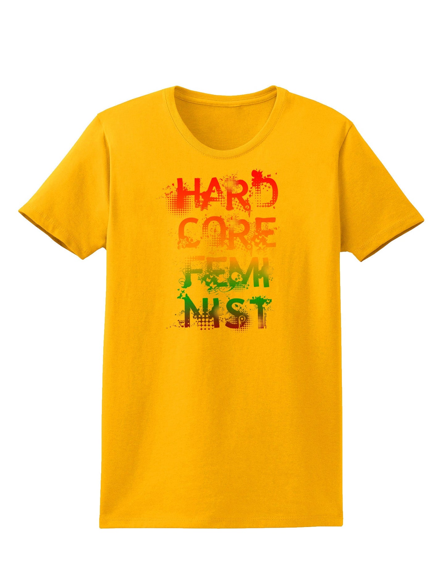 Hardcore Feminist - Rainbow Womens T-Shirt-Womens T-Shirt-TooLoud-Gold-X-Small-Davson Sales