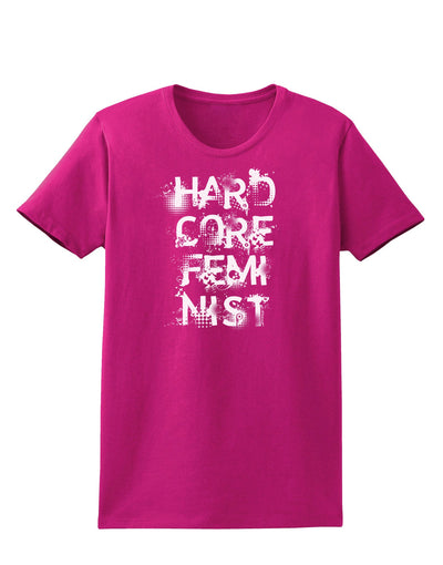 Hardcore Feminist Womens Dark T-Shirt-TooLoud-Hot-Pink-Small-Davson Sales
