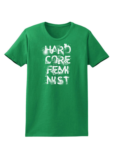 Hardcore Feminist Womens Dark T-Shirt-TooLoud-Kelly-Green-X-Small-Davson Sales