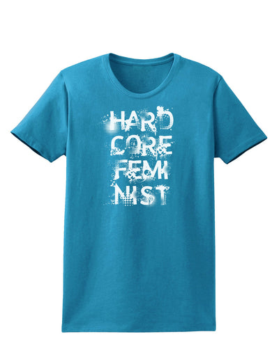 Hardcore Feminist Womens Dark T-Shirt-TooLoud-Turquoise-X-Small-Davson Sales