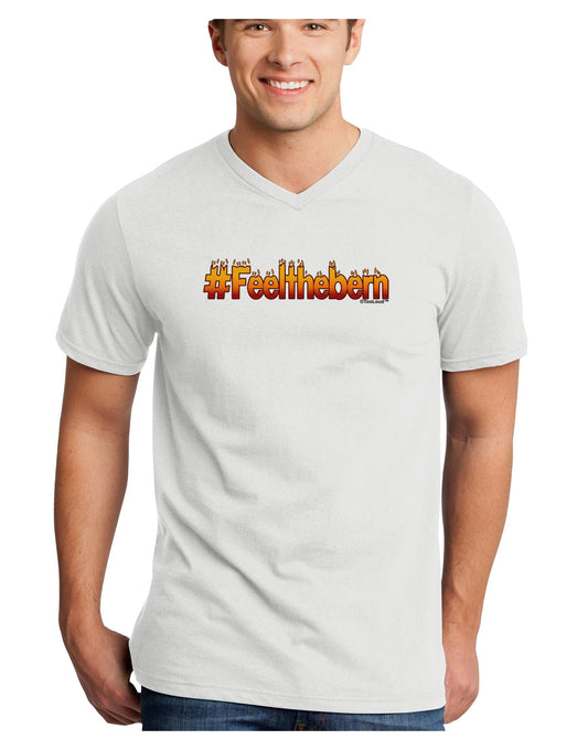 Hashtag Feelthebern Adult V-Neck T-shirt-Mens V-Neck T-Shirt-TooLoud-White-Small-Davson Sales