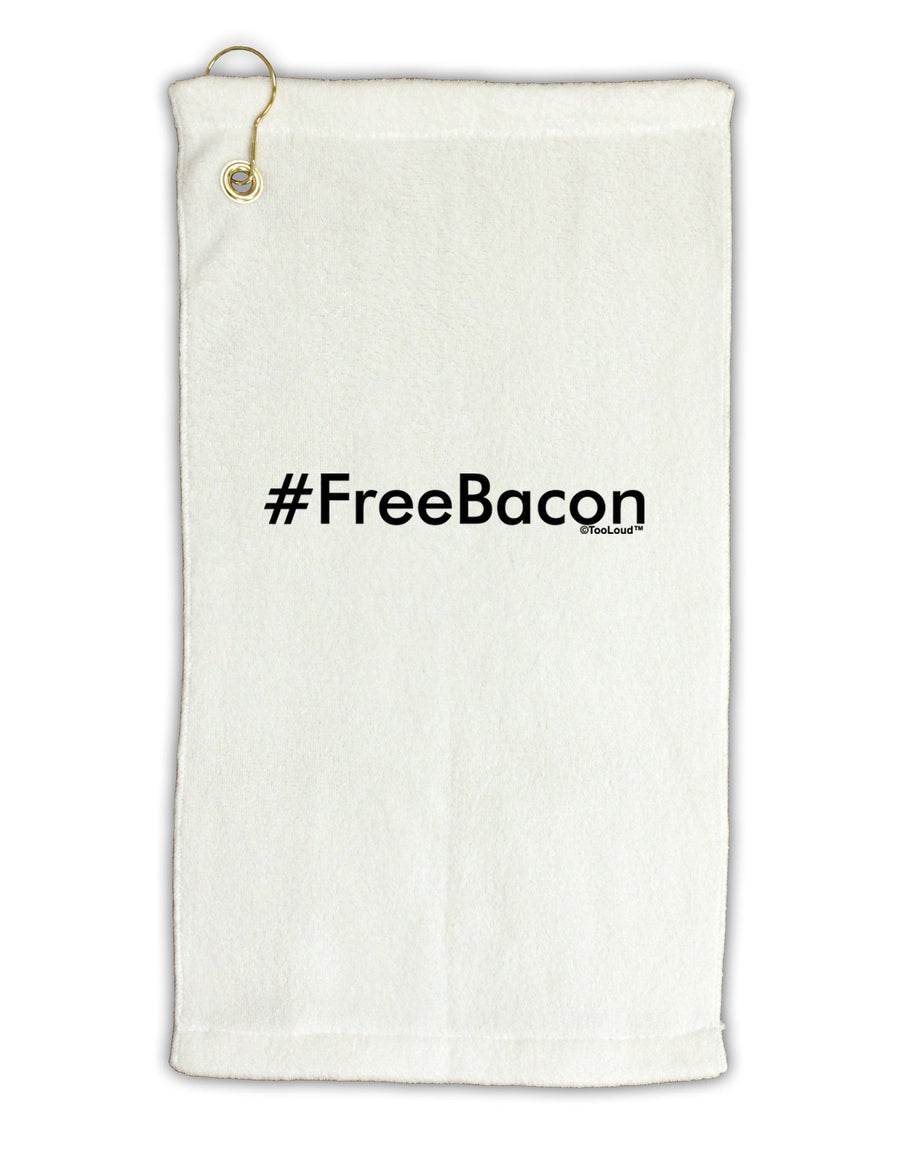 Hashtag Free Bacon Micro Terry Gromet Golf Towel 11&#x22;x19-Golf Towel-TooLoud-White-Davson Sales