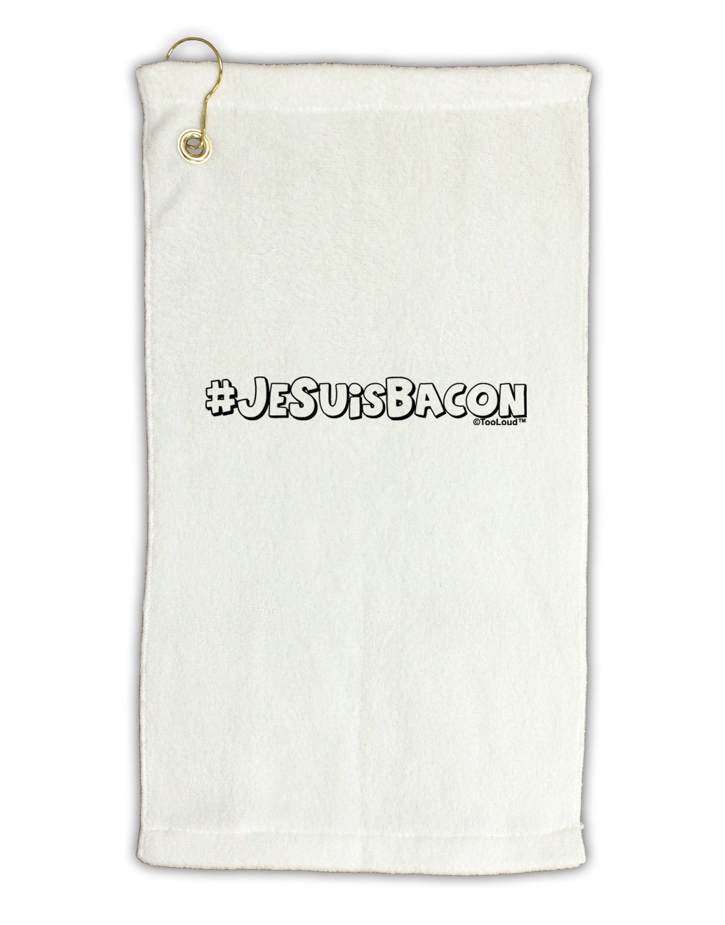 Hashtag JeSuisBacon Deco Micro Terry Gromet Golf Towel 11"x19-Golf Towel-TooLoud-White-Davson Sales