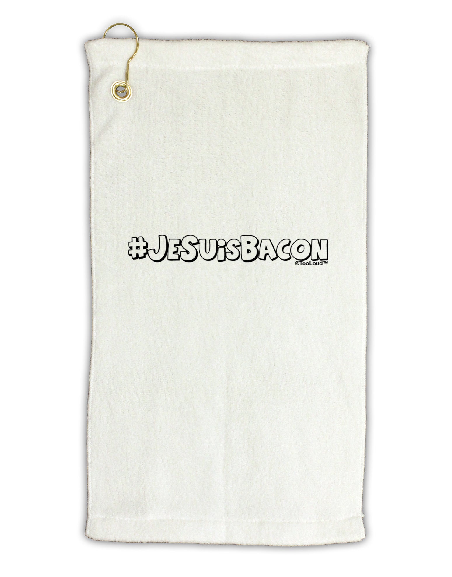 Hashtag JeSuisBacon Deco Micro Terry Gromet Golf Towel 11"x19-Golf Towel-TooLoud-White-Davson Sales